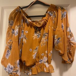 Willow and Root Off the Shoulder Crop Top